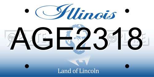 AGE2318 Illinois License Plate