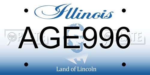 AGE996 Illinois License Plate