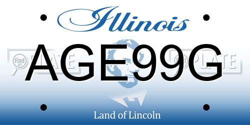 AGE99G Illinois License Plate