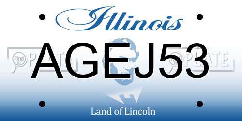 AGEJ53 Illinois License Plate