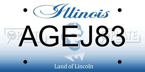 AGEJ83 Illinois License Plate