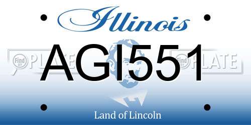 AGI551 Illinois License Plate