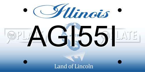 AGI55I Illinois License Plate