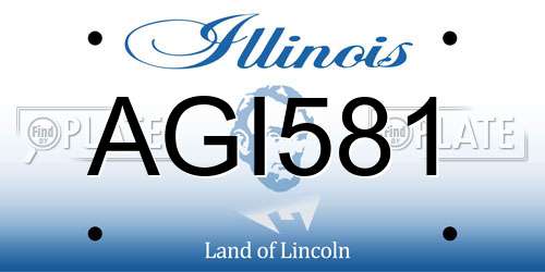 AGI581 Illinois License Plate