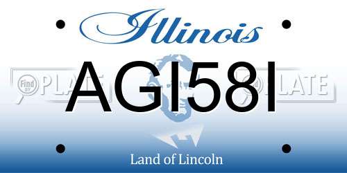 AGI58I Illinois License Plate