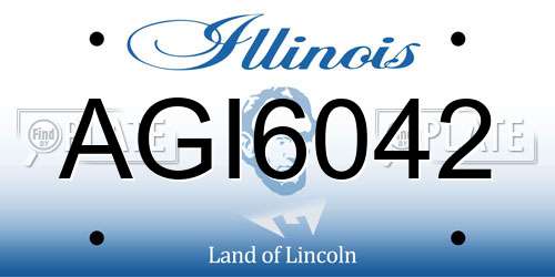 AGI6042 Illinois License Plate