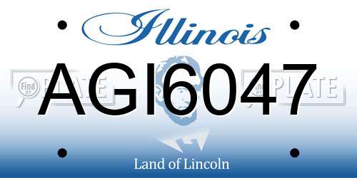 AGI6047 Illinois License Plate
