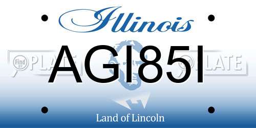 AGI85I Illinois License Plate