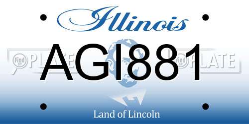 AGI881 Illinois License Plate