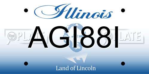 AGI88I Illinois License Plate