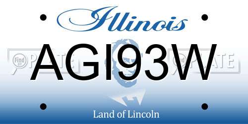 AGI93W Illinois License Plate