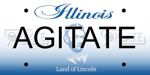 AGITATE Illinois License Plate