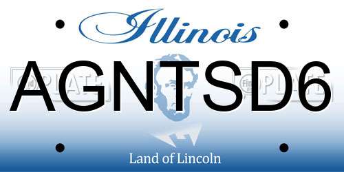 AGNTSD6 Illinois License Plate