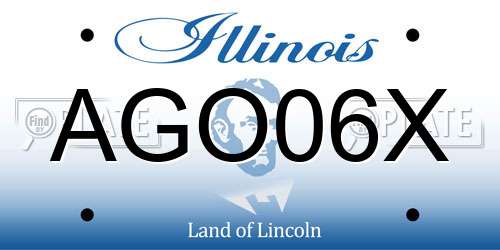 AGO06X Illinois License Plate
