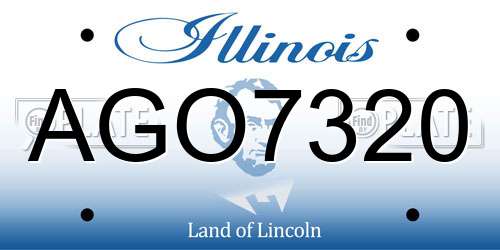 AGO7320 Illinois License Plate