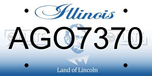 AGO7370 Illinois License Plate