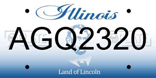 AGQ2320 Illinois License Plate