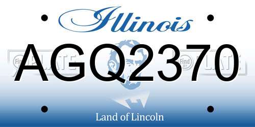 AGQ2370 Illinois License Plate