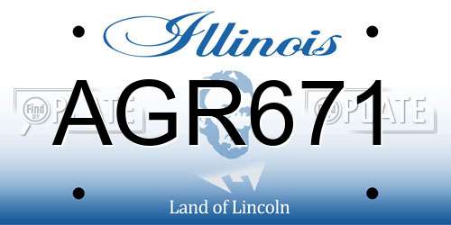 AGR671 Illinois License Plate