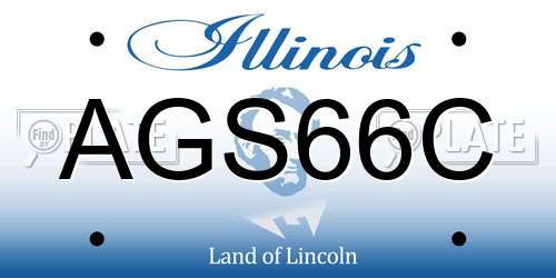 AGS66C Illinois License Plate