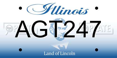 AGT247 Illinois License Plate
