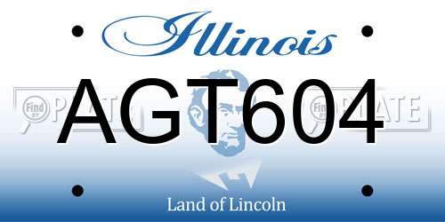 AGT604 Illinois License Plate