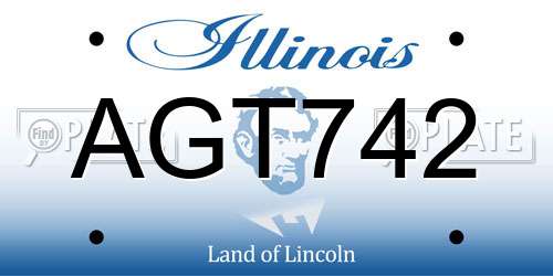 AGT742 Illinois License Plate