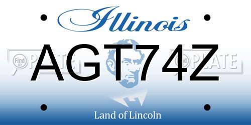 AGT74Z Illinois License Plate