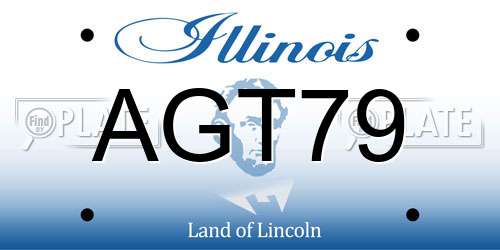 AGT79 Illinois License Plate