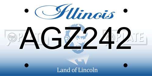 AGZ242 Illinois License Plate