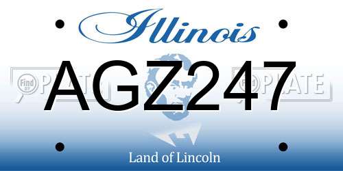 AGZ247 Illinois License Plate