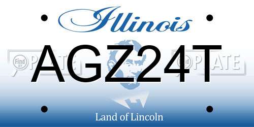 AGZ24T Illinois License Plate