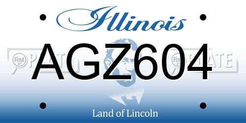 AGZ604 Illinois License Plate