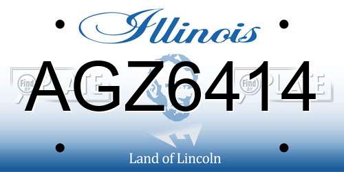 AGZ6414 Illinois License Plate