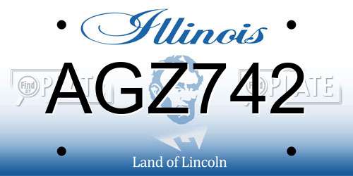 AGZ742 Illinois License Plate