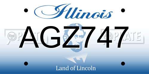 AGZ747 Illinois License Plate
