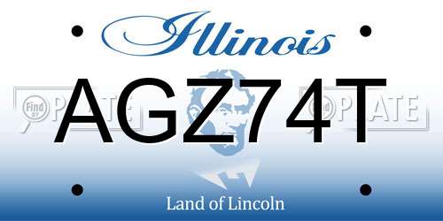 AGZ74T Illinois License Plate