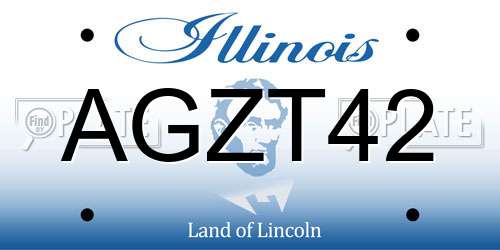 AGZT42 Illinois License Plate