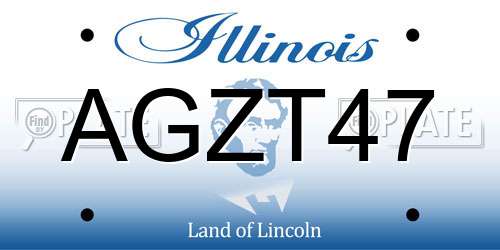 AGZT47 Illinois License Plate
