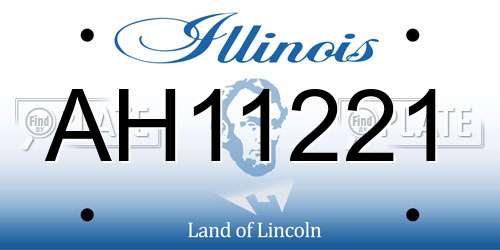 AH11221 Illinois License Plate