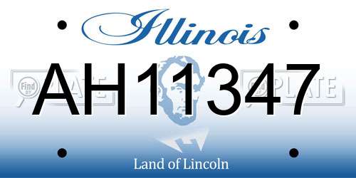 AH11347 Illinois License Plate