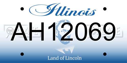 AH12069 Illinois License Plate
