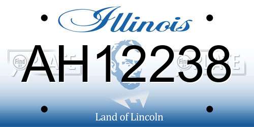 AH12238 Illinois License Plate