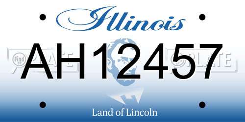 AH12457 Illinois License Plate