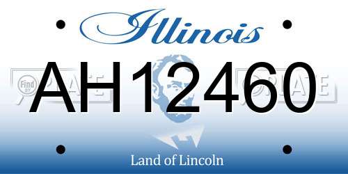 AH12460 Illinois License Plate