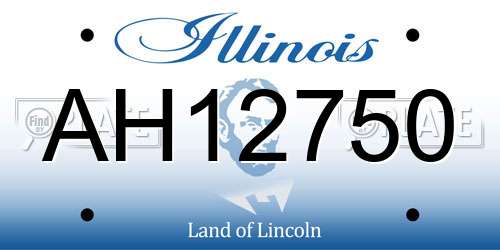 AH12750 Illinois License Plate