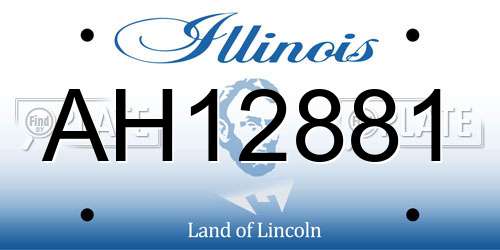 AH12881 Illinois License Plate