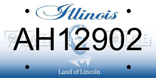 AH12902 Illinois License Plate