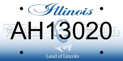 AH13020 Illinois License Plate