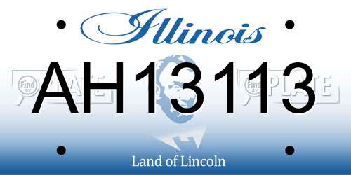 AH13113 Illinois License Plate